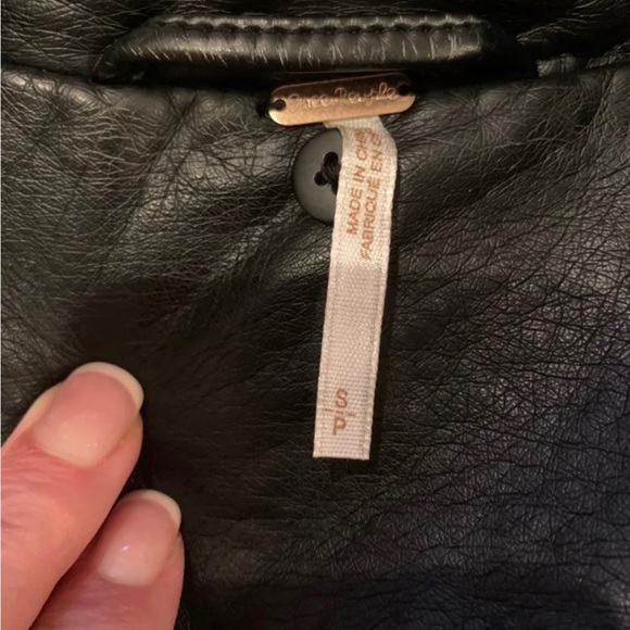 Free People Leather Motorcycle/Bomber Jacket NWOT - Picture 7 of 9